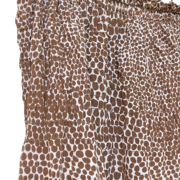 Silk Maxi Skirt Small Brown Print Ruffle Prairie Hem by What Comes Around Goes A - Picture 9 of 10